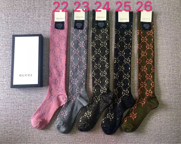 

26 color 2019 new arrived g c 100 cotton with gold line women 039 golden fa hion tocking tar and network red long ock with box tm, Black