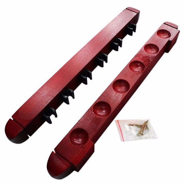 

solid wood pool 1 pair billiard cue rack wall mount clips snooker sports screw