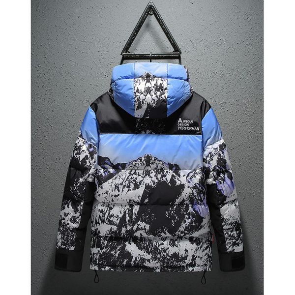 

designer mens down 2019 fashion brand snow nountain down coat mens outdoor loose hooded coat luxury casual coat, Black