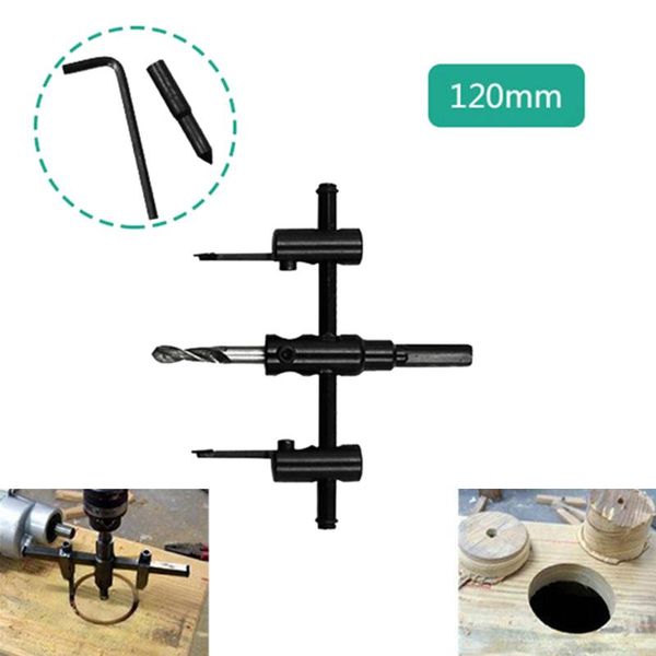 

new 120mm 200mm adjustable metal wood circle hole saw drill bit cutter kit tool accessories