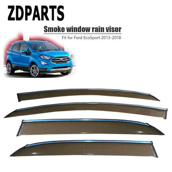 

zdparts 4pcs car wind deflector sun guard rain wind vent visor cover trim for ford ecosport 2013 2014 2015 2016 2017 2018 abs