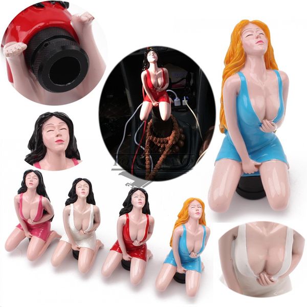 

4colors vehicle doll woman style car gear knob handles gear shift knob manual shifter shift lever handbrake covers