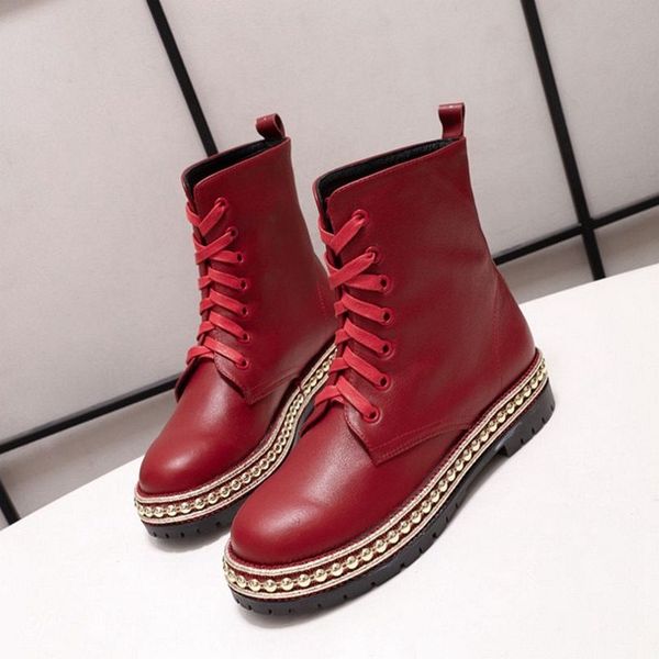 

women cow leather thick 8 inch short boots fashion western work tooling desert rain boots winter snow ankle martin boots,35-40, Black