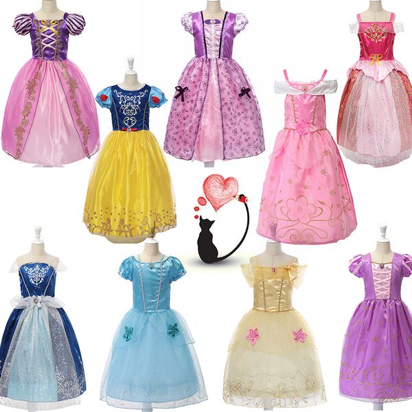 

9 styles girls dresses party princess dresses with cute bow for kids summer clothing baby girl princess dress kids designer skirt dress, Red;yellow