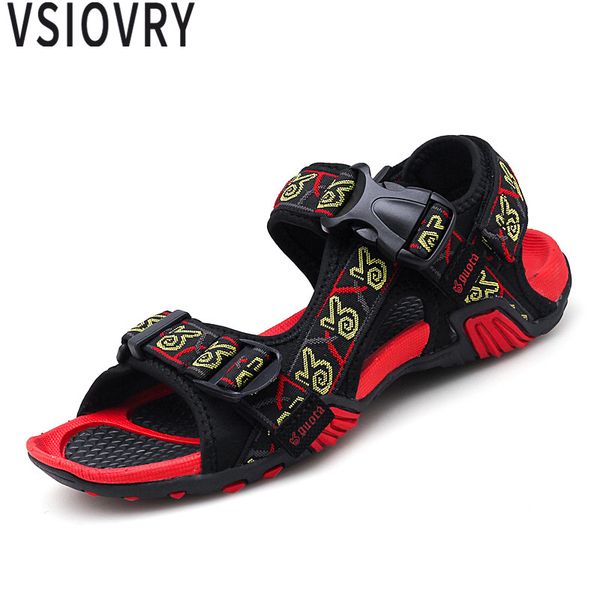 

vsiovry 2018 new fashion summer casual beach shoes men sandals brand slippers soft sole male sandalias non-slip, Black