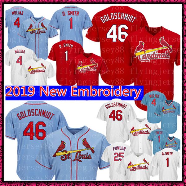 

St loui 46 cardinal paul gold chmidt jer ey 4 yadier molina 1 ozzie mith 25 dexter fowler ba eball jer ey cool ba e retro me h