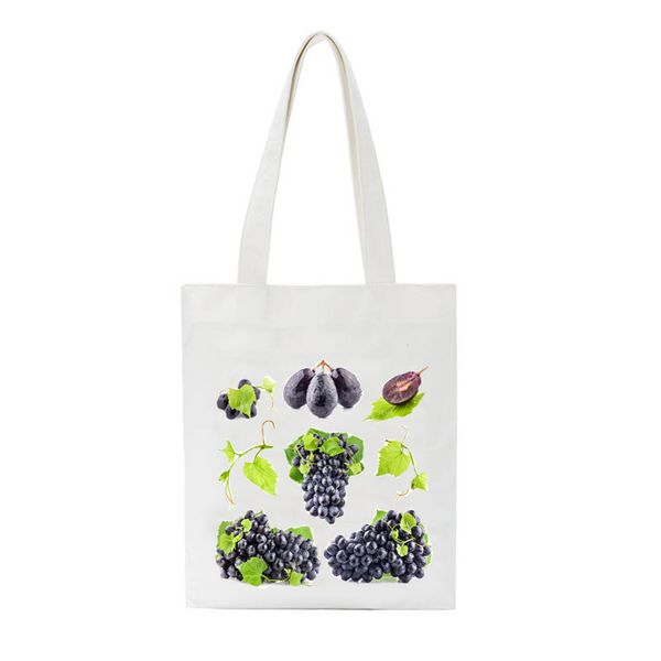 

new cute bird fruit printed tote bag casual handbag daily use shopping bags tote bag for women folding cloth shopper bags
