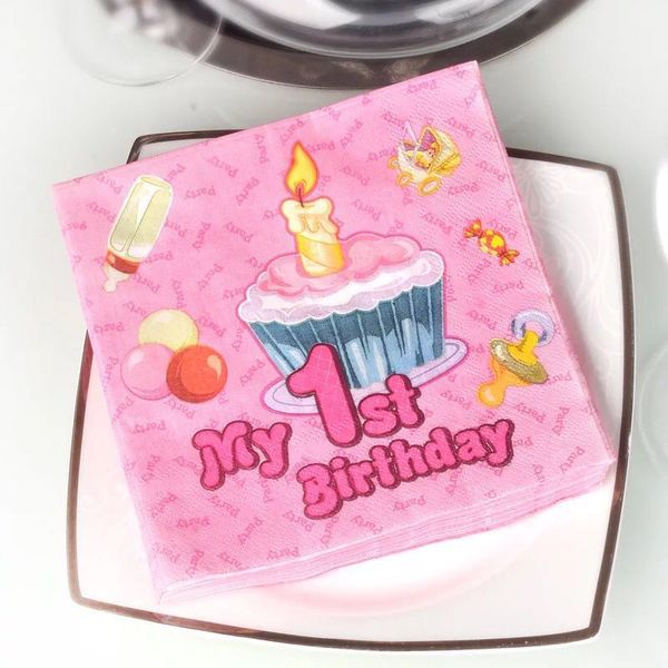

2019 birthday supplies disposable napkins birthday party decorations kids paper towel color balloon napkins