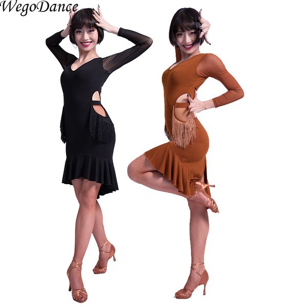 

latin dance dress new professional performance ballroom dance competition dresses for woman hipping, Black;red