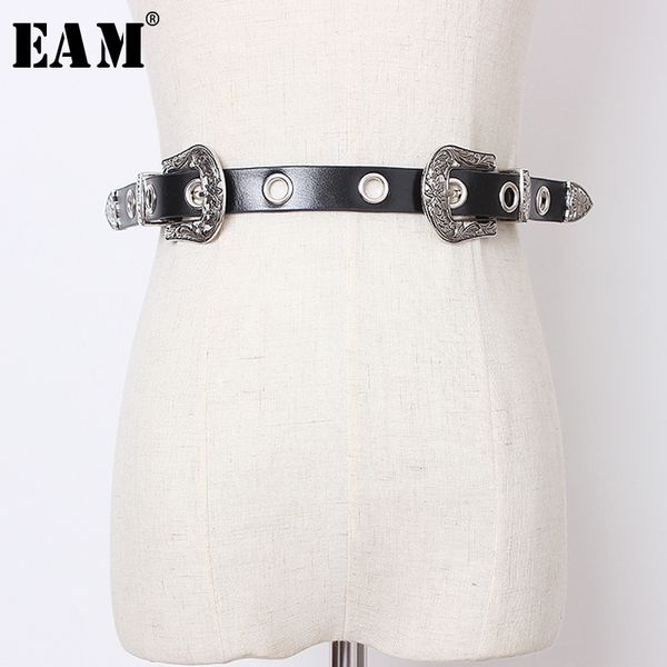 

eam] pu кожаный ретро резная двойной пряжкой hole пояс личность женщины нового способа tide все матча весна осень 2020 jz155, Black;brown