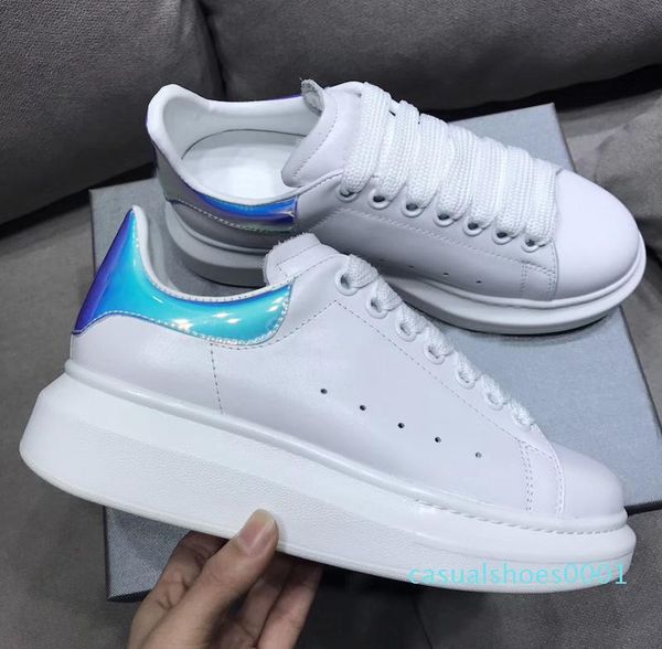 

designer shoes trainers reflective 3m white leather platform sneakers womens mens flat casual party wedding shoes suede sports sneakers al22, Black