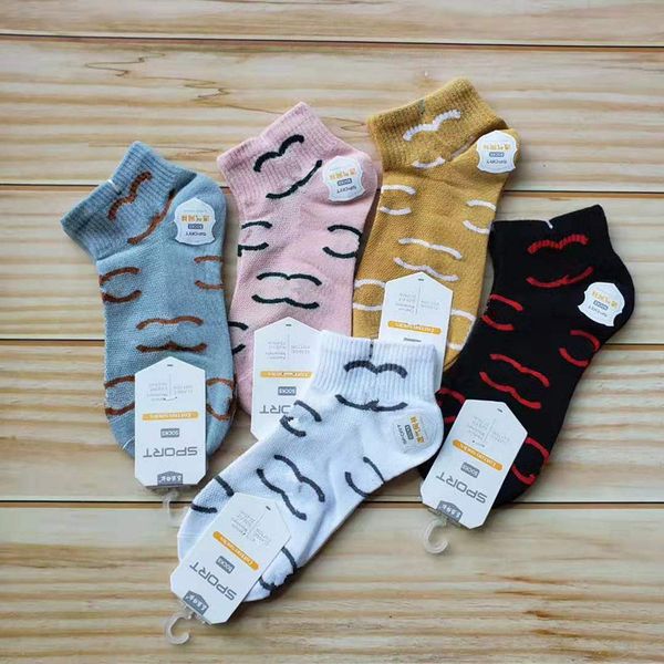 

luxury ankle socks women sock slippers designer sports cotton anklet girls hosiery fashion short socks spring summer sneaker stockings hot, Pink;yellow