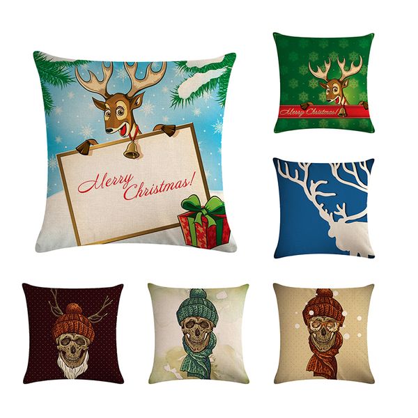 

45*45cm cartoon cute christmas elk cushion cover series square sofa pillowcase for home/party decoration