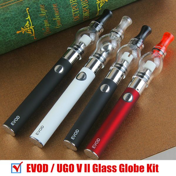 eGo Starter-Kits E-Zigaretten Evod 650 900 1100 mAh Batteriewachs Trockenkräuter Glaskugel Verdampfer Zerstäubertanks Dab Vape Pens Case Kit