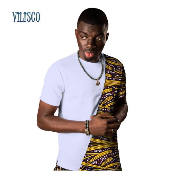 

2019 летние повседневные футболки для мужчин базен riche mens african рубахи традиционной африканской одежды пэчворка tops wyn483, Red