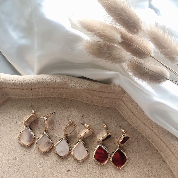 

lagemisay vintage acetic acid geometric alloy earrings for women 2020 new korean simple long temperament metal earrings jewelry, Silver