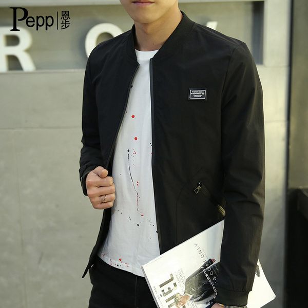 

pepp pepp autumn men jacket new style slim fit casual thin teenager jacket men's wear wholesale, Black;brown