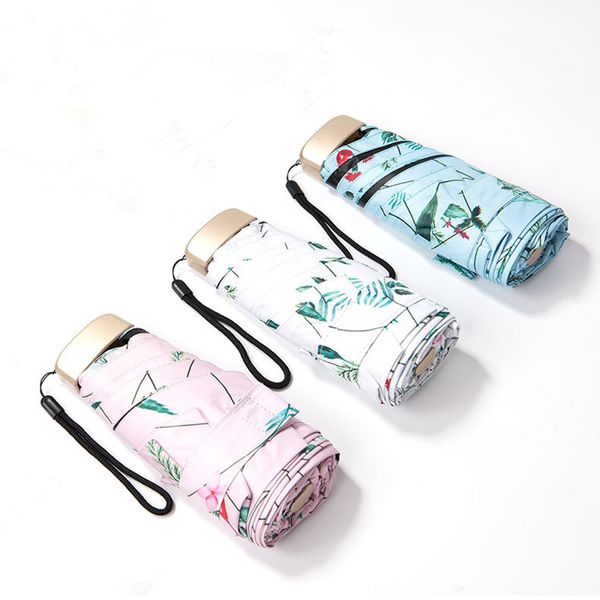 

fashion mini pocket umbrella women uv flowers umbrellas rain women waterproof men sun parasol convenient girls travel parasol