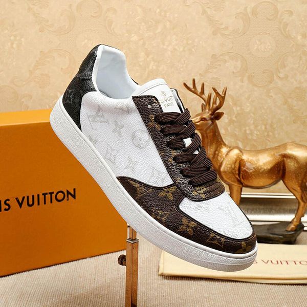 

2019 new rivoli men de igner luxury low ca ual hoe triple black white canva leather for men brand fa hion lei ure hoe with box