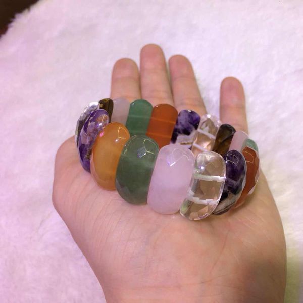 

mixed stone bracelet natural gemstone bracelet : green aventurine jade, rose quartz, amethyst , white rock quartz, red agate, Golden;silver