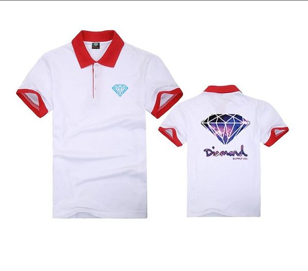 

223 men print stand collar casual polo t shirt quick dry shirt, White;black