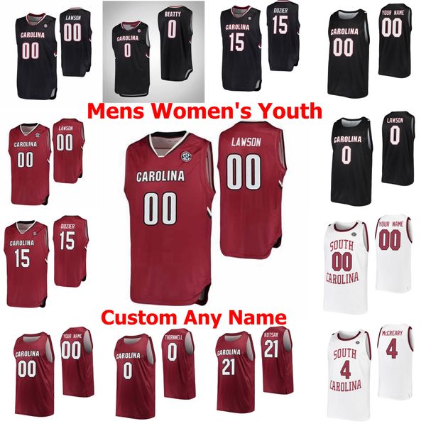 

south carolina gamecocks college basketball jerseys mens david beatty frank booker seventh woods aj lawson p.j. 15 dozier custom stitched, Black