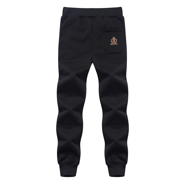 

новая марка зимней теплой флис брюки повседневной sweatpants мужчины хлопок кашемир утолщение длинная твердые шерсти штаны высокого качество, Black