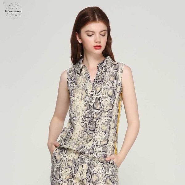 

women stylish snake print blouse sleeveless turn down collar kimono sleeve side blusas shirts summer ladies casual striped wa134, White