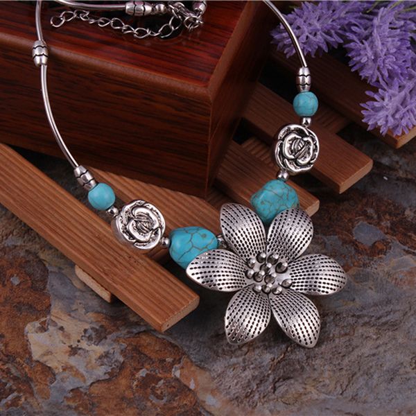

fashion bohemian sun flower crystal necklaces for woman simple creative jewelry gift long necklace pendant necklaces link chain, Silver