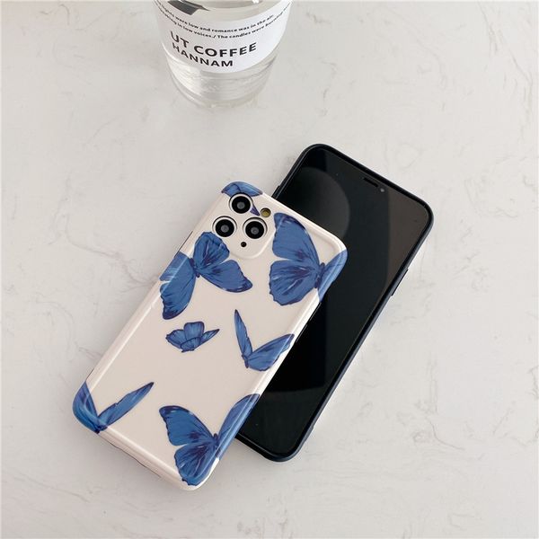

suitable for iphone xs max mobile phone case blue butterfly soft shell