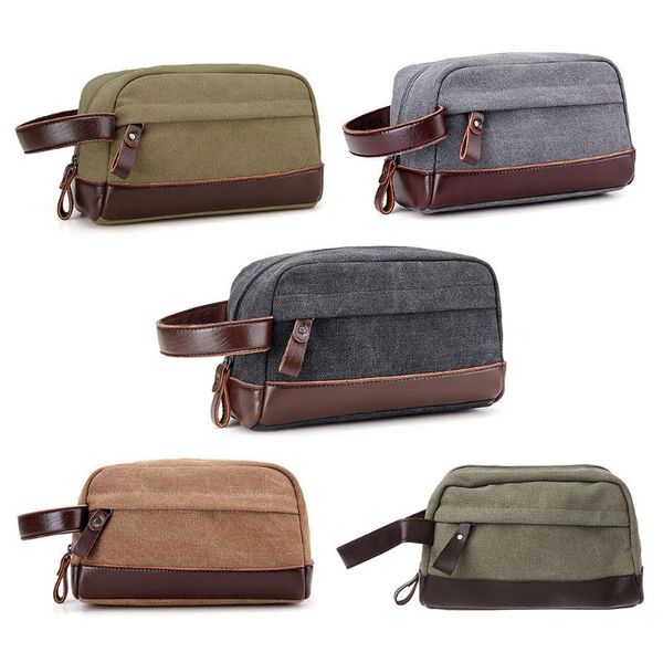

men travel canvas toiletry bag wash shower makeup organizer portable case pouch