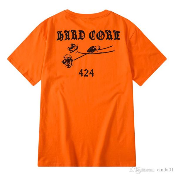 

424 rose printed мужчины женщины дизайнер тройники повседневный hip hop tops tshits мужской женский короткий рукав, White;black