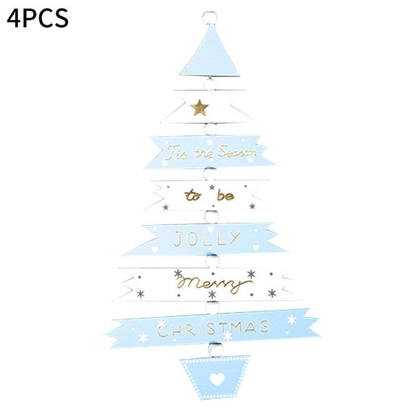 

4pcs festival home handmade wooden color painting party kids gift hanging ornament pendant holiday christmas trees toy garden