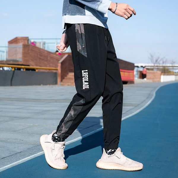 

new ankle-length pants sub-mens casual pants young korean-style overalls casual stitching tide male pants