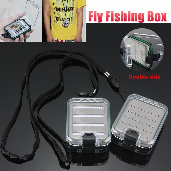 

double side waterproof fishing box foam insert with lanyard hold 136 flies
