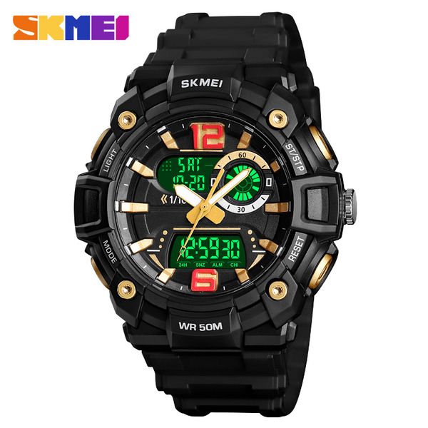 

luxury casual sport watch men skmei analog digital led electronic quartz wristwatches waterproof watch relogio, Slivery;brown