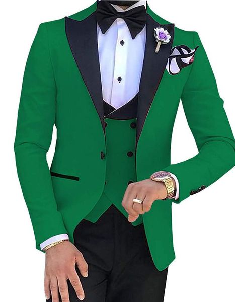 

мужские страницы 3 шт подходит для мужчин сшитого terno slim fit green groom сшитых свадебного костюм людей (куртка мужчина для + pant + ves, White;black