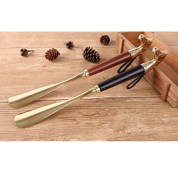 

metal shoe horn handle long remover shoehorn handheld durable shoeshorn 32cm wood hand metal shoe lifter, White;pink