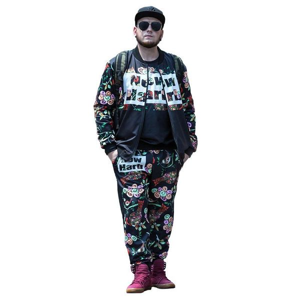 

whosale new fashion tracksuit sets for floral pattern running clothes sportswear sports suit men's jacket+pants sets plus size l-7xl 2p, Gray