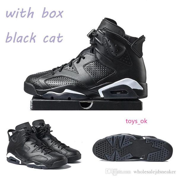 

box with 6 6s mens basketball shoes black cat 2019 designer 6s athletics sneakers sports shoes us 7-13