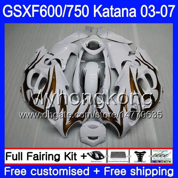 GSXF-600 para suzuki katana gsxf 750 600 chamas de ouro GSXF600 03 04 05 06 07 293HM.58 GSX 750F GSXF750 2003 2004 2005 2006 2007