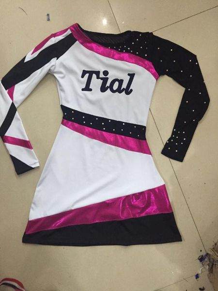 

competion professional cheerleader outfit hairbow costume cheerleader uniform custom made pick style