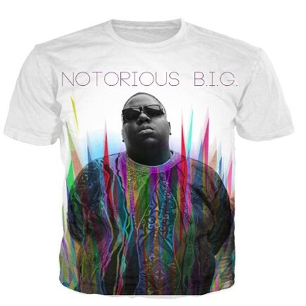 

новейший рэпер печально известный b. i. g. biggie smalls тупак 2pac футболка 3d печатных женщин / мужчин лето с коротким рукавом мужская фут, White;black