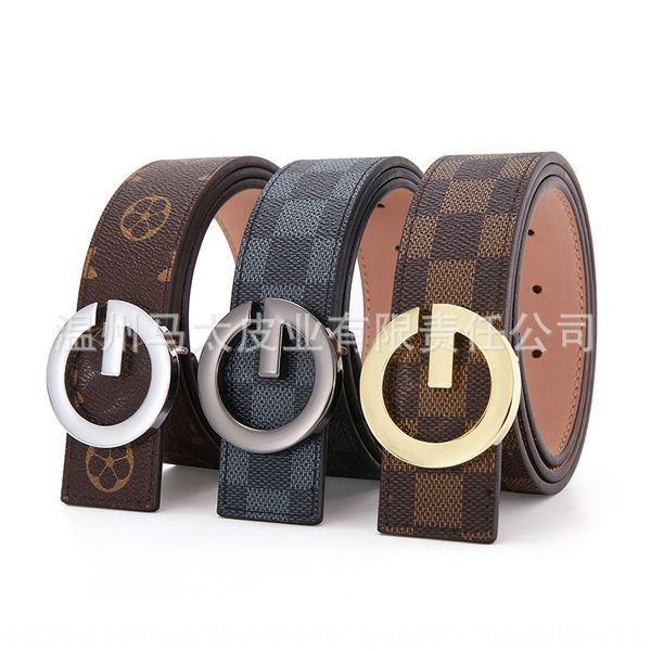 

letter g buckle men's classic plaid presbyopia letter waistband g buckle men's belt two-layer cowhide all-match trousers belt, Black;brown
