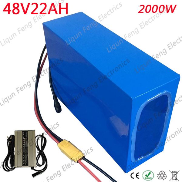 

tax high power 2000w 48v 20ah electric bike battery 48v 21ah e-bike battery 48 volt lithium battery with 40a bms 2a charger