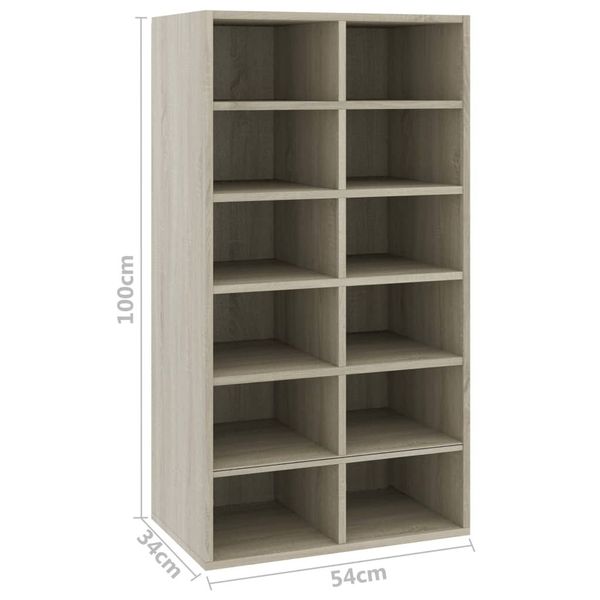 

shoe rack sonoma oak 54x34x100 cm chipboard garden sets