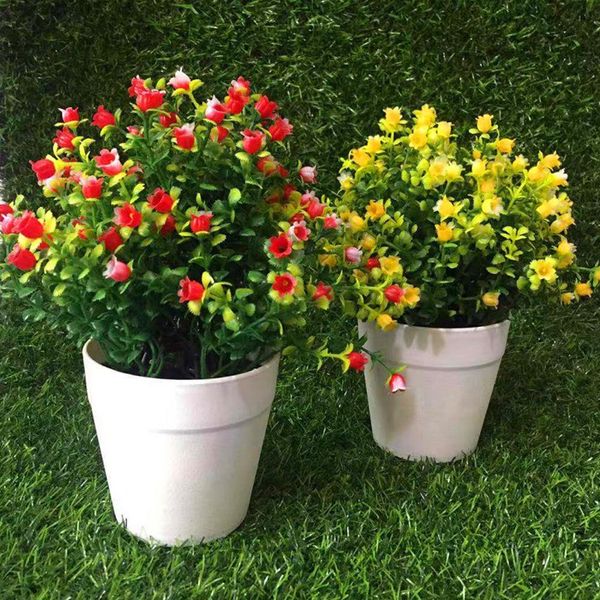 

artificial bright color flower grass chrysanthemum plant with pot bonsai home balcony furniture deskdecor home decoration