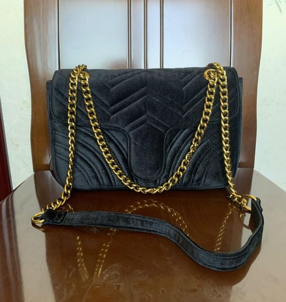 

2018 топ моды черная цепь макияж сумка известный роскошный мешок партии marmont бархат сумка женщины дизайнерские сумки бесплатно shiopping