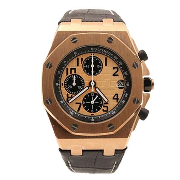 

Royal Oak Men Watch Offshore Chronograph StopWatch 42mm Rose Gold Quartz Watch Business Male Clock Wrist Watches Free Shipping