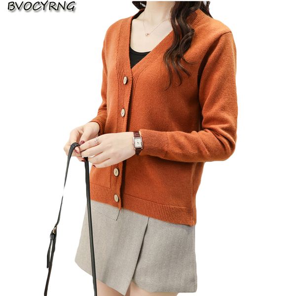 

короткие моды вязать кардиган куртки женщин 2020 весной и осенью новый тонкий v-образным вырезом свитер осенью и зимой женщина вершины a1590, White